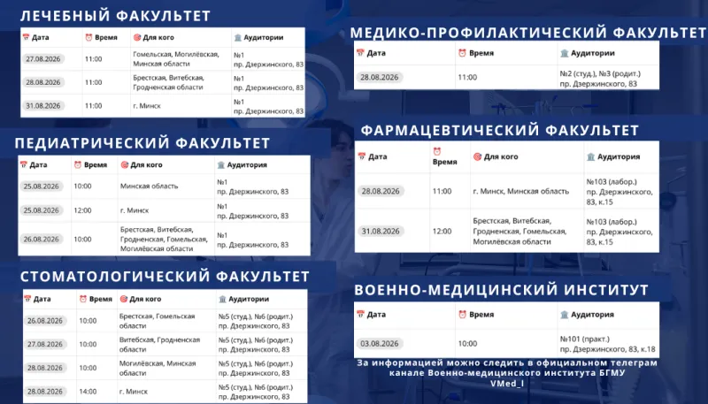 График собеседований с деканами факультетов БГМУ